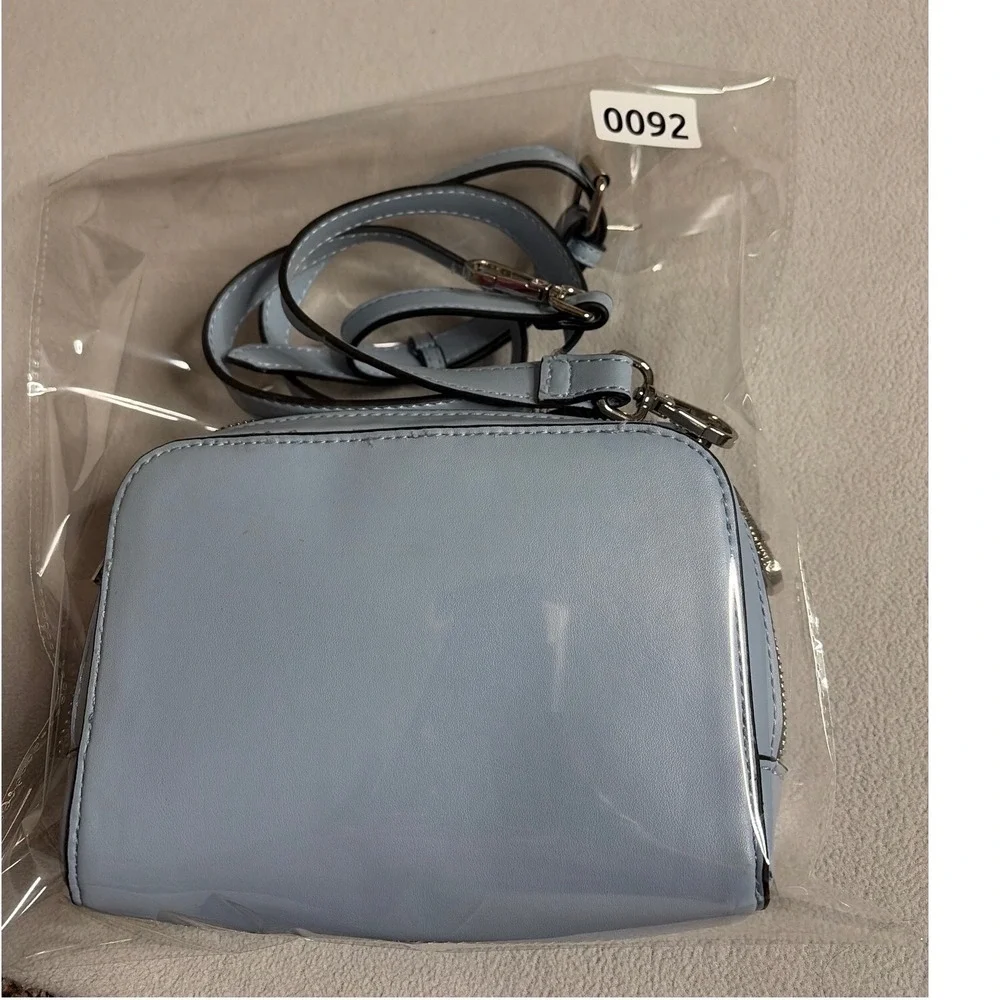 Steve Madden Crossbody Bag Light Blue Webbing Strap Camera Bag Purse Small